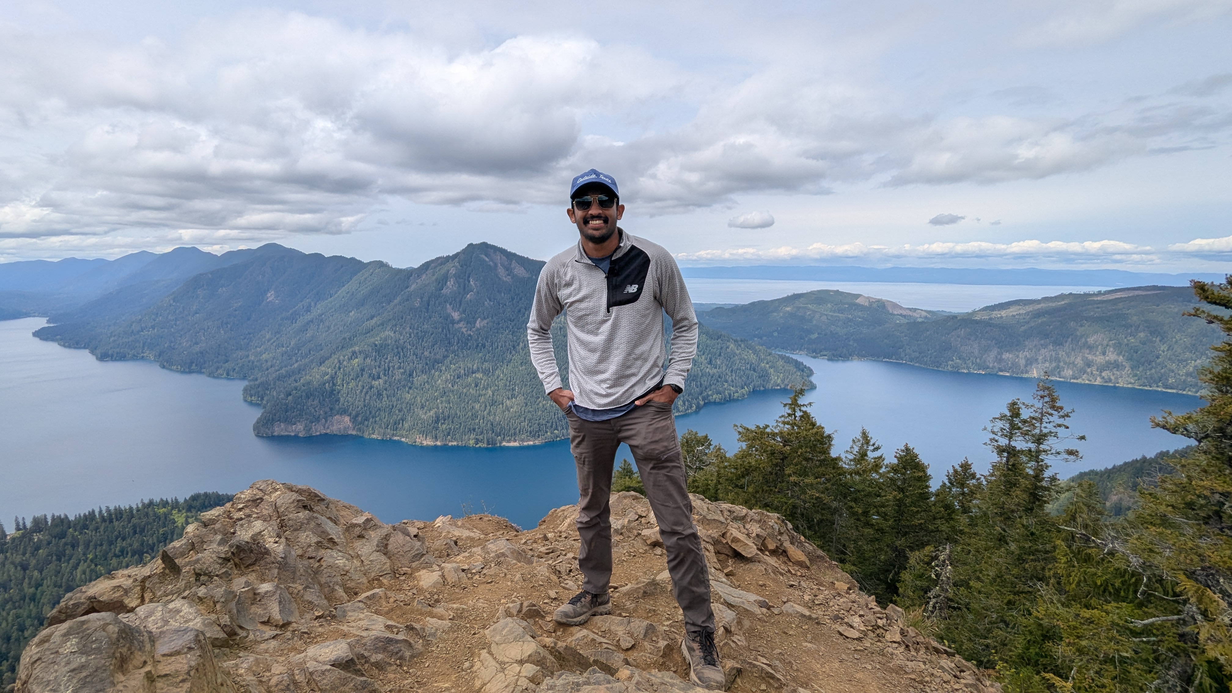 picture of Velu Manohar hiking in the mountains